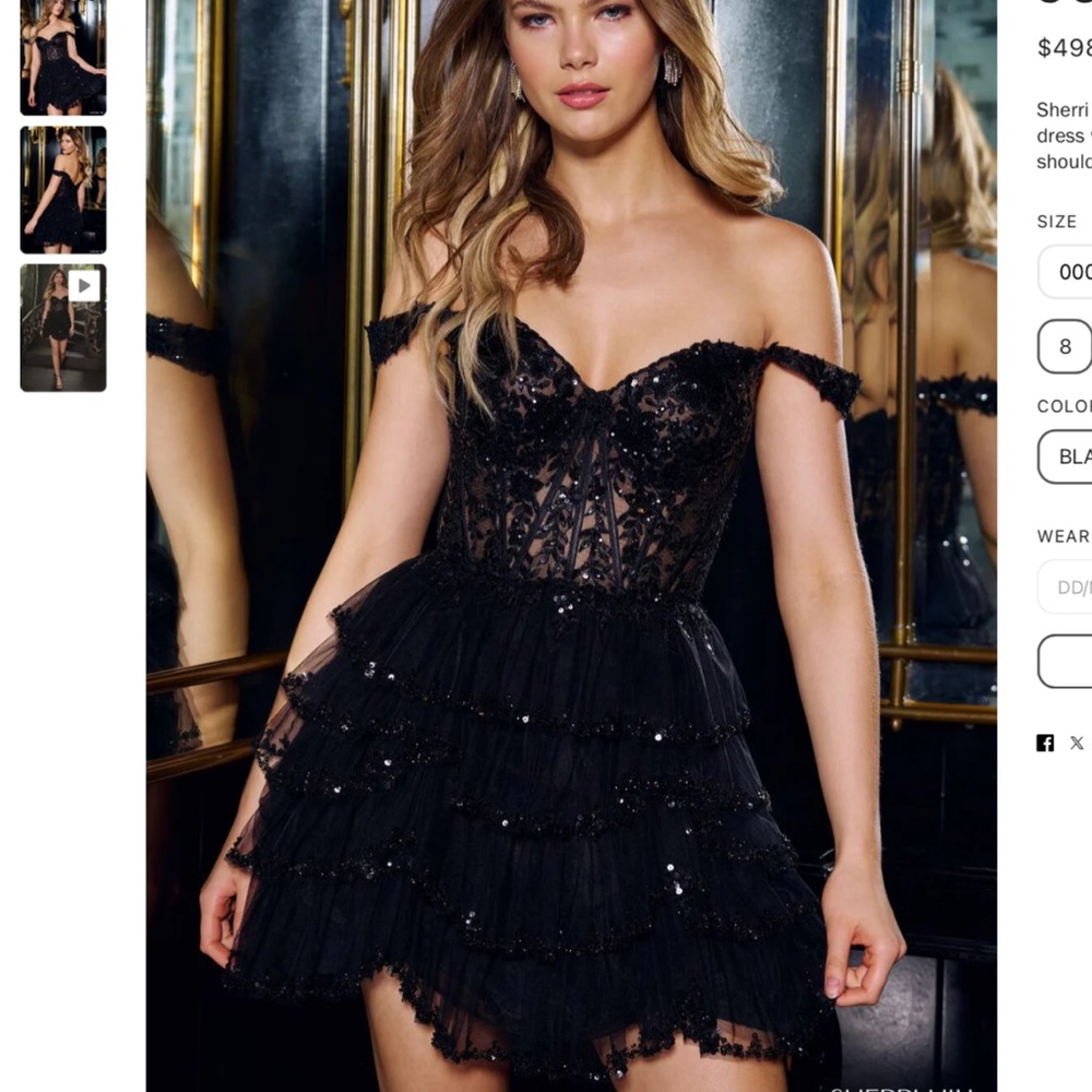 Sherri Hill 56442 Mini Dress Black